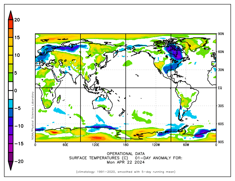 Global Temps Anomaly for feb 14th