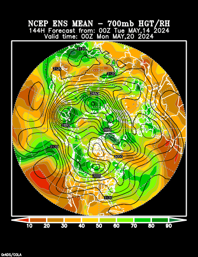 NCEP Ensemble t = 144 hour forecast product