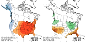 1-Month Precipitation and Temperature Outlook maps for March 2012 (NOAA/CPC)