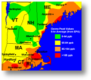 Map of ozone measurements on August 2, 2001