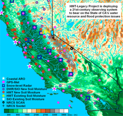 Map of the new California observing network, link to larger image